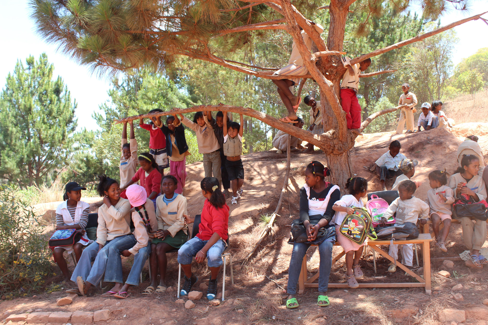 Group of children at the Ambondrona School, Madagascar