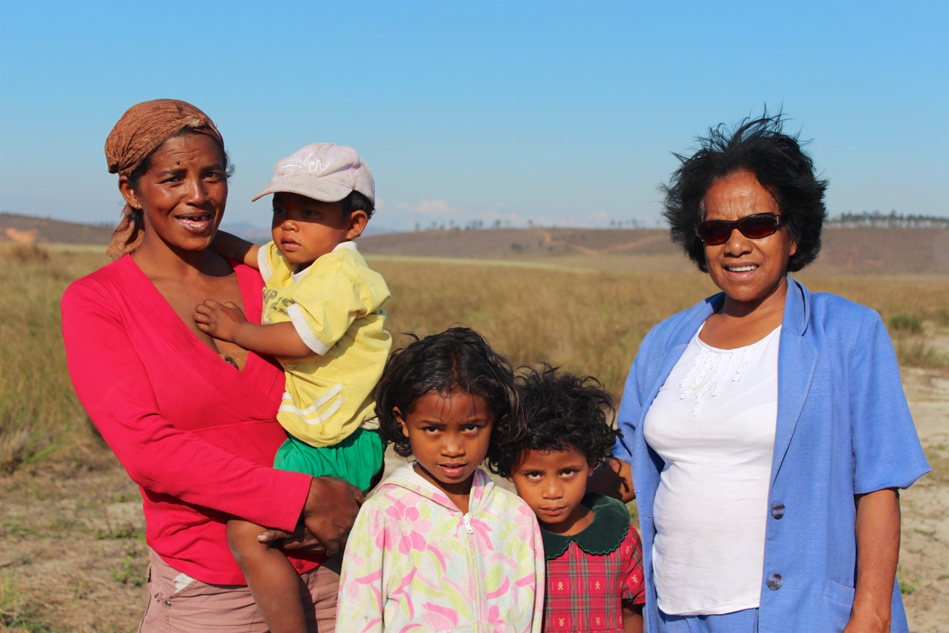 Group photo of Le Triomphe Children's orphaanage in Madagascar with some of their small children